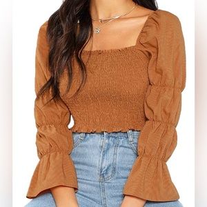 Puff Sleeve Crop Top